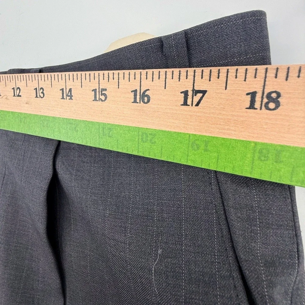 Ralph Lauren Suit Mens 43L Charcoal Gray Pinstripe 100% Wool Pants 46x30
